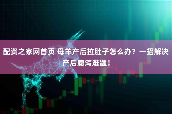 配资之家网首页 母羊产后拉肚子怎么办？一招解决产后腹泻难题！