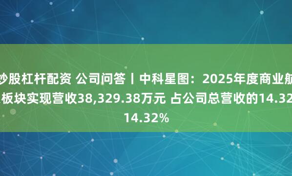 炒股杠杆配资 公司问答丨中科星图：2025年度商业航天板块实现营收38,329.38万元 占公司总营收的14.32%